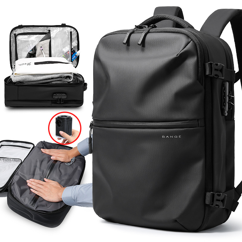 Vacuum Compression Travel Backpack | With Electric Pump to Save Space | 36-55L Water-Resistant Carry-On #TravelHack