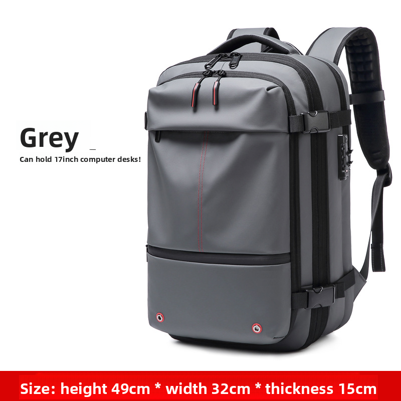 Vacuum Compression Travel Backpack - Large Capacity Business Laptop Bag - Durable TPU Water-Resistant Rucksack - Expandable Cabin Bag for Commuting & Flights