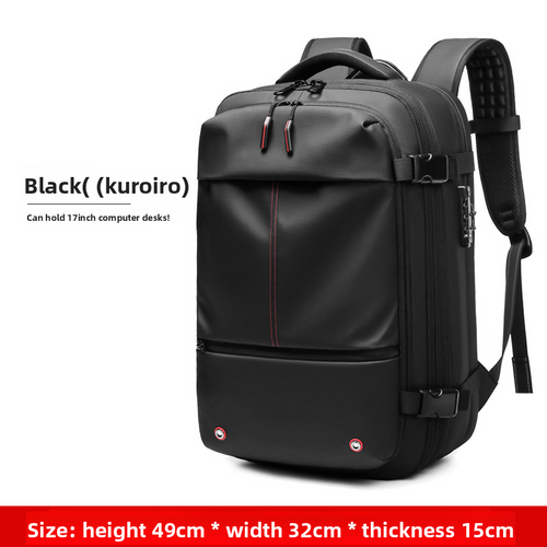 Vacuum Compression Travel Backpack - Large Capacity Business Laptop Bag - Durable TPU Water-Resistant Rucksack - Expandable Cabin Bag for Commuting & Flights
