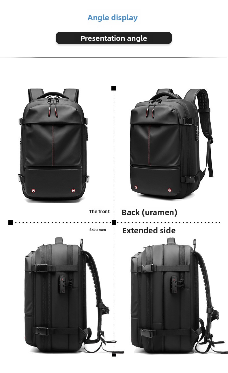 Vacuum Compression Travel Backpack - Large Capacity Business Laptop Bag - Durable TPU Water-Resistant Rucksack - Expandable Cabin Bag for Commuting & Flights