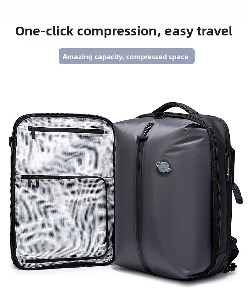 Vacuum Compression Travel Backpack | With Electric Pump to Save Space | 36-55L Water-Resistant Carry-On #TravelHack
