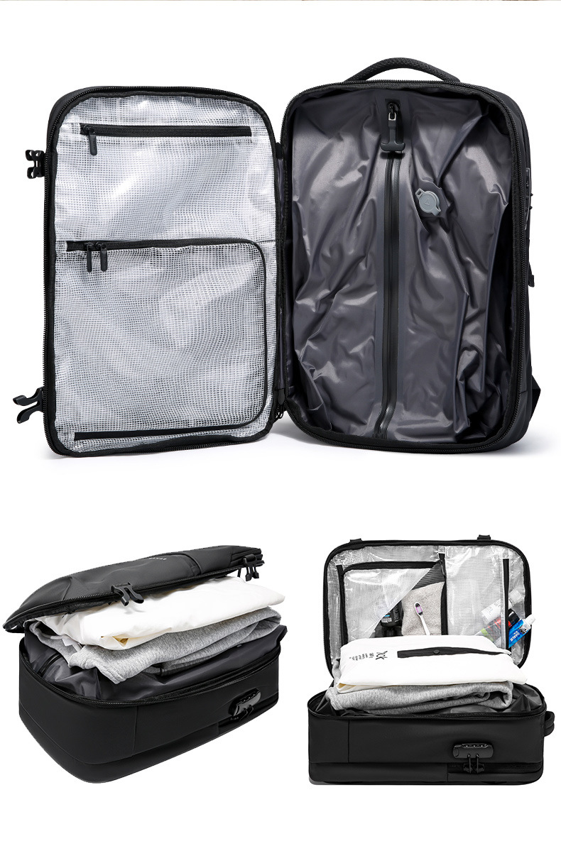 Vacuum Compression Travel Backpack | With Electric Pump to Save Space | 36-55L Water-Resistant Carry-On #TravelHack