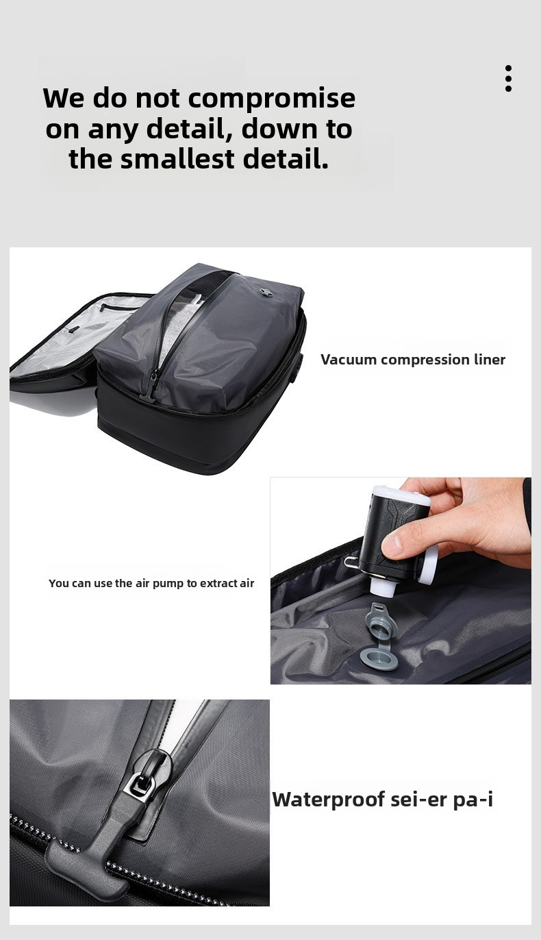 Vacuum Compression Travel Backpack | With Electric Pump to Save Space | 36-55L Water-Resistant Carry-On #TravelHack