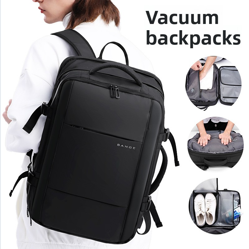 Premium Vacuum Compression Travel Backpack - Unisex Large Capacity Expandable Rucksack - Sleek Water-Resistant Laptop Bag for Business - Versatile Cabin Pack for Work & Holidays