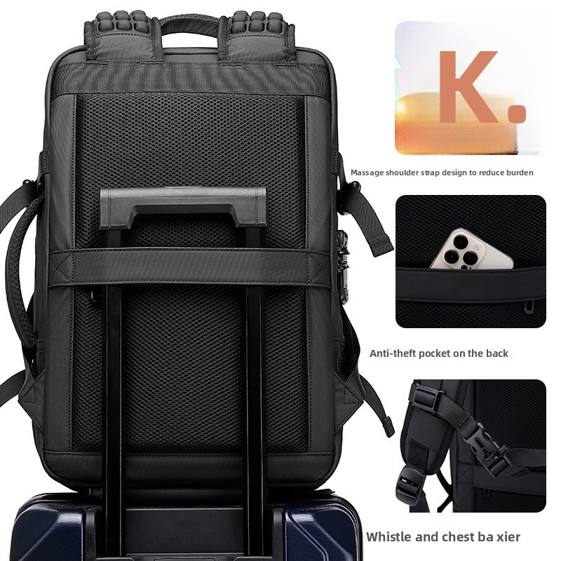 Premium Vacuum Compression Travel Backpack - Unisex Large Capacity Expandable Rucksack - Sleek Water-Resistant Laptop Bag for Business - Versatile Cabin Pack for Work & Holidays