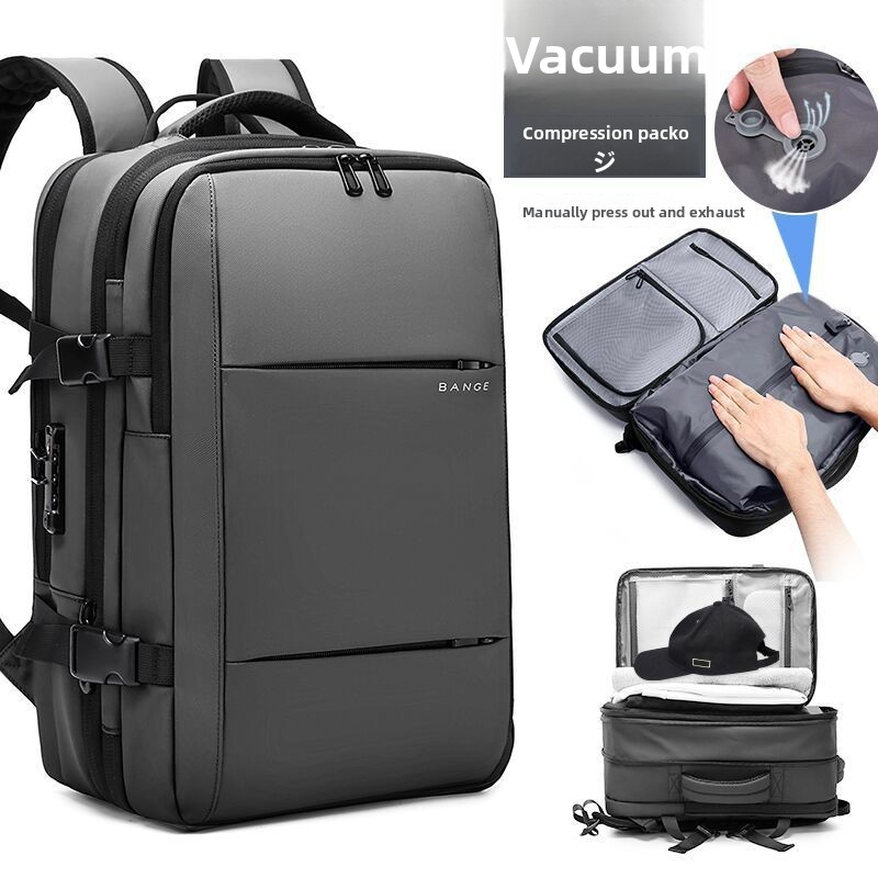 Premium Vacuum Compression Travel Backpack - Unisex Large Capacity Expandable Rucksack - Sleek Water-Resistant Laptop Bag for Business - Versatile Cabin Pack for Work & Holidays