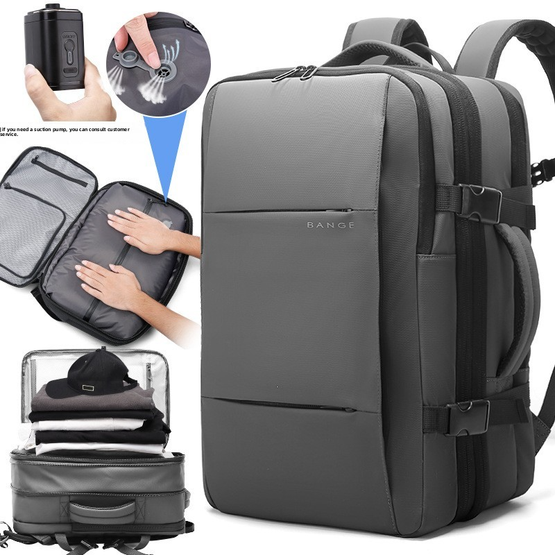 Premium Vacuum Compression Travel Backpack - Unisex Large Capacity Expandable Rucksack - Sleek Water-Resistant Laptop Bag for Business - Versatile Cabin Pack for Work & Holidays