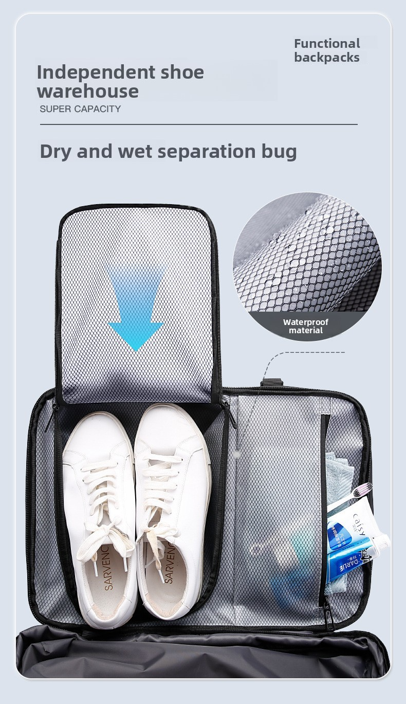 Premium Vacuum Compression Travel Backpack - Unisex Large Capacity Expandable Rucksack - Sleek Water-Resistant Laptop Bag for Business - Versatile Cabin Pack for Work & Holidays