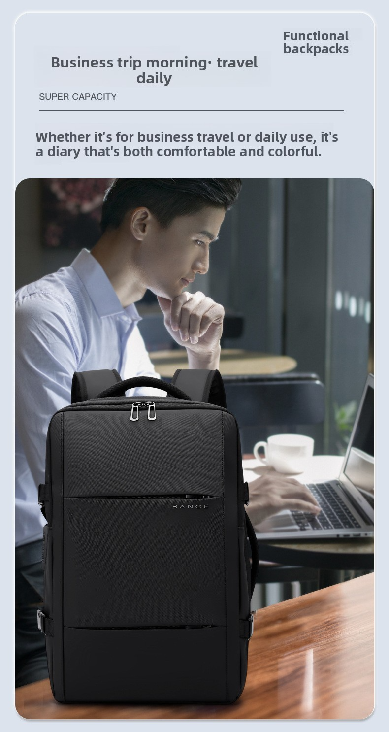 Premium Vacuum Compression Travel Backpack - Unisex Large Capacity Expandable Rucksack - Sleek Water-Resistant Laptop Bag for Business - Versatile Cabin Pack for Work & Holidays