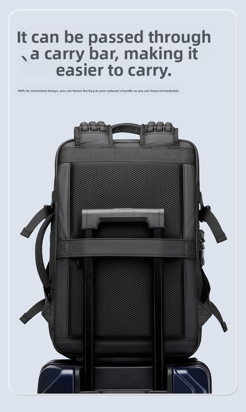 Premium Vacuum Compression Travel Backpack - Unisex Large Capacity Expandable Rucksack - Sleek Water-Resistant Laptop Bag for Business - Versatile Cabin Pack for Work & Holidays