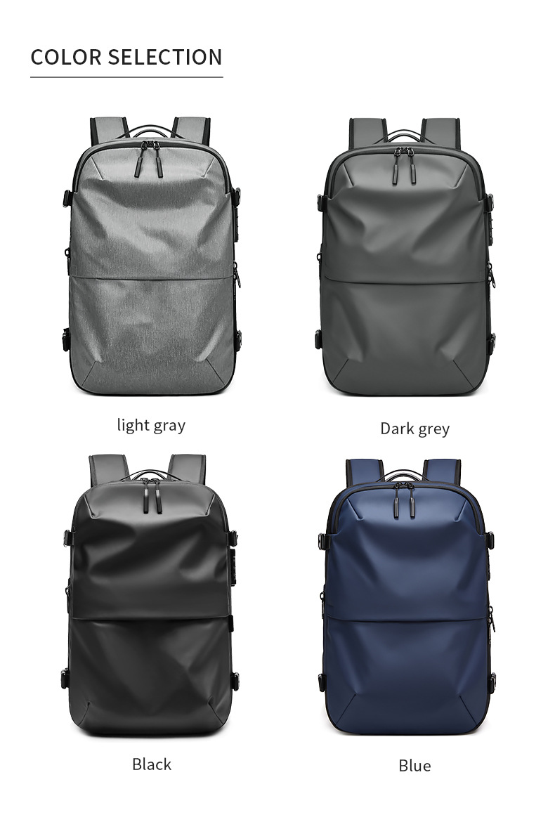 Modern Vacuum Compression Travel Backpack - Unisex Large Capacity Expandable Rucksack - Sleek Water-Resistant Laptop Bag for Business - Versatile Cabin Pack for Work & Holidays