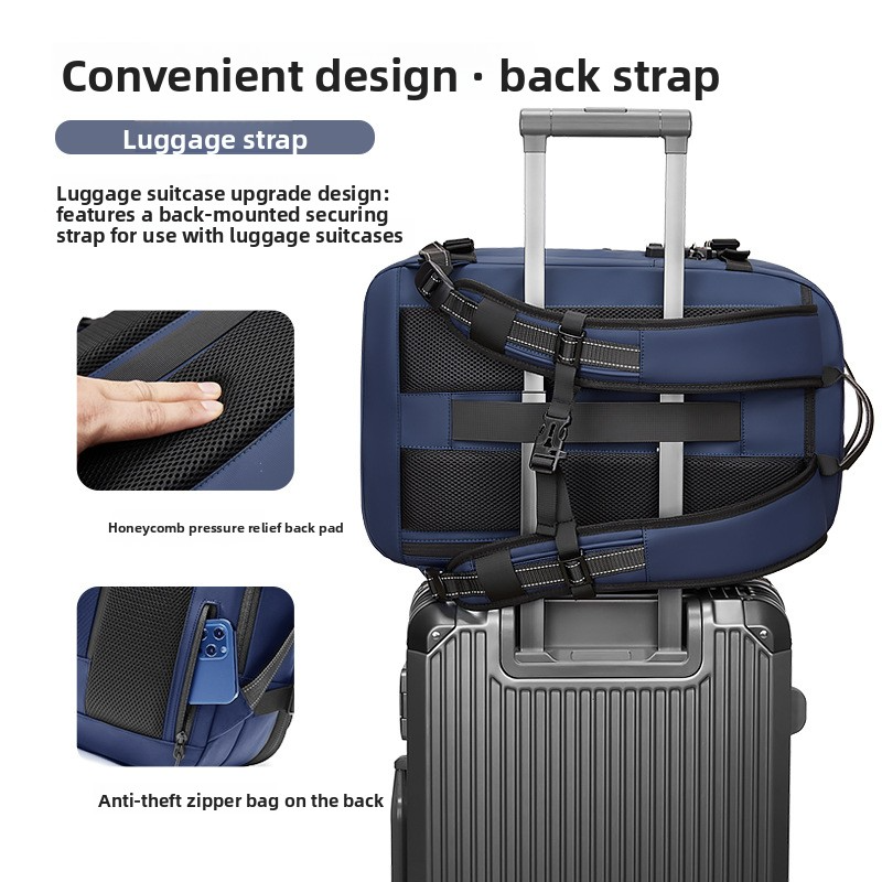 Modern Vacuum Compression Travel Backpack - Unisex Large Capacity Expandable Rucksack - Sleek Water-Resistant Laptop Bag for Business - Versatile Cabin Pack for Work & Holidays