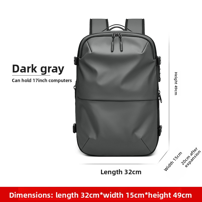 Modern Vacuum Compression Travel Backpack - Unisex Large Capacity Expandable Rucksack - Sleek Water-Resistant Laptop Bag for Business - Versatile Cabin Pack for Work & Holidays