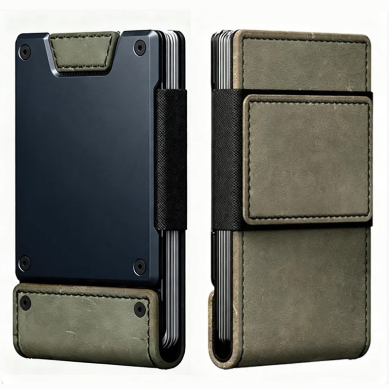 Premium Metal Wallet for Men - Classic Minimalist Card Holder - Sleek Aluminium Alloy Pocket Billfold - Structured Durable Tactical Card Case for Daily & Gifts