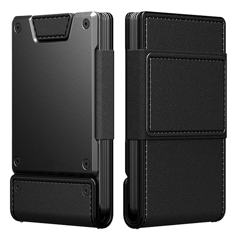 Premium Metal Wallet for Men - Classic Minimalist Card Holder - Sleek Aluminium Alloy Pocket Billfold - Structured Durable Tactical Card Case for Daily & Gifts