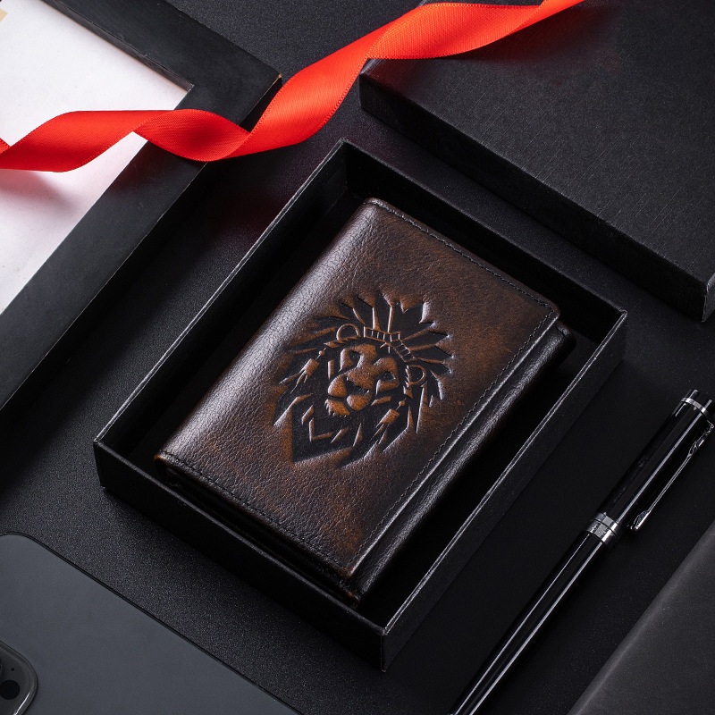 Slayton Premium Genuine Leather Wallet for Men - Classic Trifold Compact Card Holder - Minimalist Lightweight Slim Billfold Case - Structured Durable Pocket Wallet for Daily & Gifts