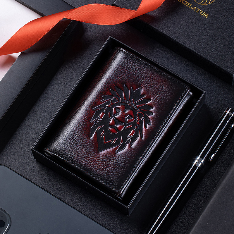 Slayton Premium Genuine Leather Wallet for Men - Classic Trifold Compact Card Holder - Minimalist Lightweight Slim Billfold Case - Structured Durable Pocket Wallet for Daily & Gifts