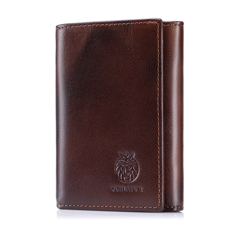 Slayton Premium Genuine Leather Wallet for Men - Classic Trifold Compact Card Holder - Minimalist Lightweight Slim Billfold Case - Structured Durable Pocket Wallet for Daily & Gifts