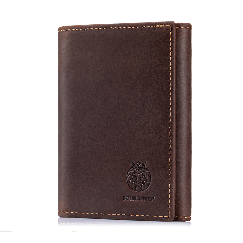 Slayton Premium Genuine Leather Wallet for Men - Classic Trifold Compact Card Holder - Minimalist Lightweight Slim Billfold Case - Structured Durable Pocket Wallet for Daily & Gifts