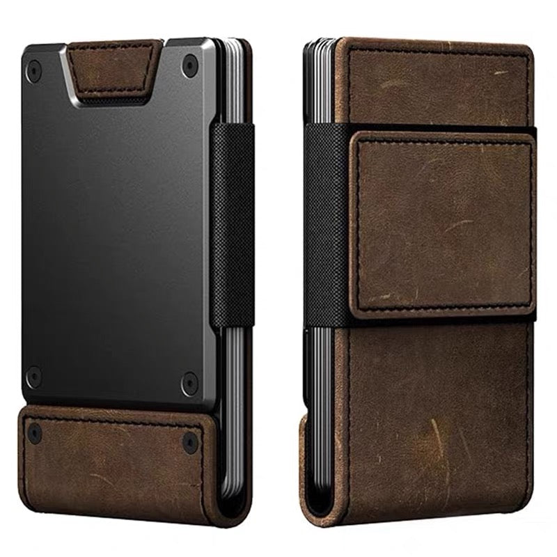 Premium Metal Wallet for Men - Classic Minimalist Card Holder - Sleek Aluminium Alloy Pocket Billfold - Structured Durable Tactical Card Case for Daily & Gifts